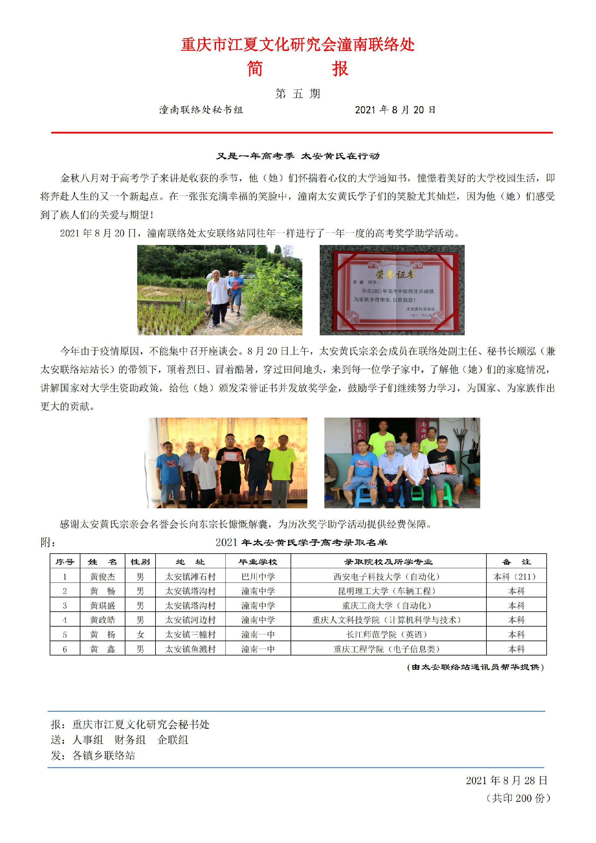 【潼南联络处】潼南联络处第五期简报